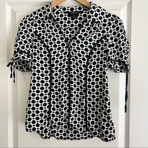 Arden B Silk Black and White Top S